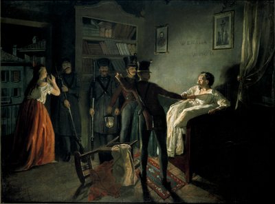 A hazafi Pietro Fortunato Calvi letartóztatása alkotó: Gerolamo Induno