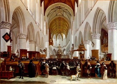Egy templom belseje. Gerrit Berckheyde (1638-1698) holland festő festménye. London, Nemzeti Galéria alkotó: Gerrit Adriaensz Berckheyde