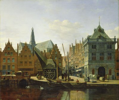 A Haarlem-i Spaarne látképe, 1667 alkotó: Gerrit Adriaensz Berckheyde