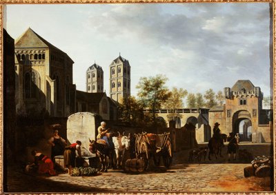 Francia: Fontaine publique et église Saint-Géréon à Cologne alkotó: Gerrit Adriaenszoon Berckheyde