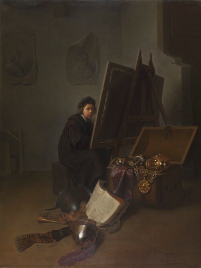 Önarckép () állványnál alkotó: Gerrit Dou