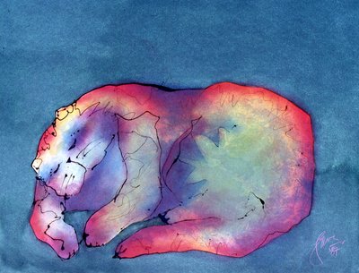 Cat on Green, 1987 körül (akril, papír) alkotó: Gerrit Greve