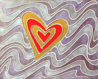 Heart in the Waves; c 2013 (homok és akril vászonra) alkotó: Gerrit Greve