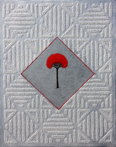 Icon Relic 23, 2002 (homok és akril vászonra) alkotó: Gerrit Greve