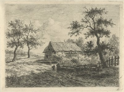 Táj két figurával az úton alkotó: Gerrit Jan Michaëlis