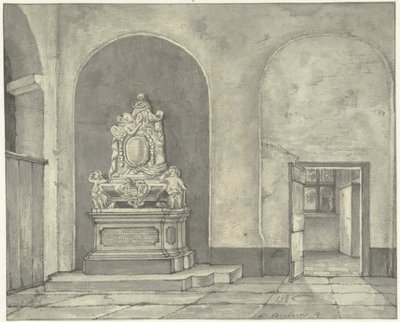 Balth síremléke. Fredericus von Stosch az utrechti Janskerkben alkotó: Gerrit Lamberts