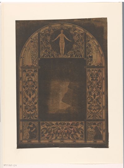 Dizájn egy 1901-es naptár keretéhez nőkkel és virágokkal alkotó: Gerrit Willem Dijsselhof