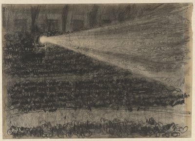 Reflektorfényben a nézők a Circus Carré lelátóján alkotó: Gerrit Willem Dijsselhof