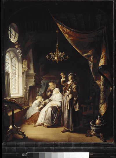 A vízi nő (olaj, fa alkotó: Gerrit Dou