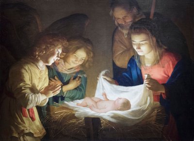 A Gyermek imádása alkotó: Gerrit van Honthorst