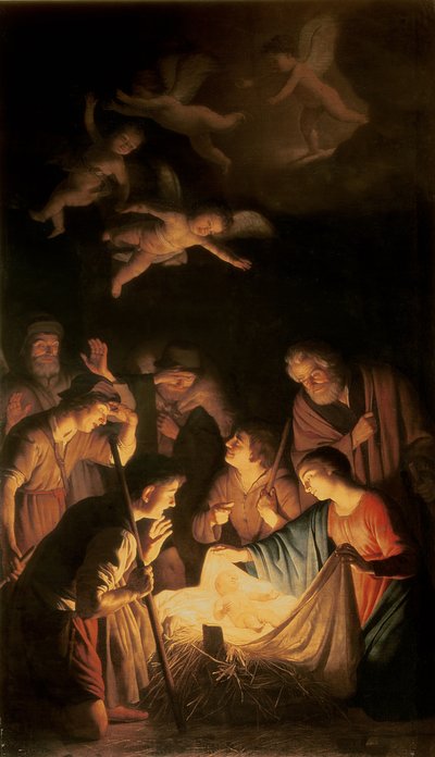 A pásztorok imádása, 1617 alkotó: Gerrit van Honthorst