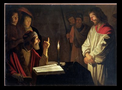 Krisztus Kajafás előtt alkotó: Gerrit van Honthorst