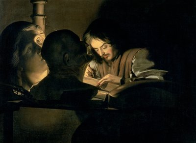 A művész munkában alkotó: Gerrit van Honthorst