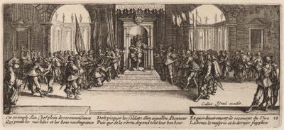 Jutalmak kiosztása alkotó: Gerrit van Schagen after Jacques Callot