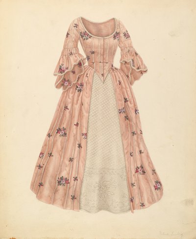 Alsószoknyás ruha, c. 1941. alkotó: Gertrude Lemberg