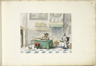 Úriember felolvas egy hölgynek alkotó: Gesina ter Borch (signed by artist)