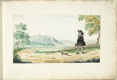 Futó úriember országúton alkotó: Gesina ter Borch (signed by artist)