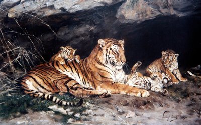 Egy tigris és fiatalja alkotó: Geza Vastagh