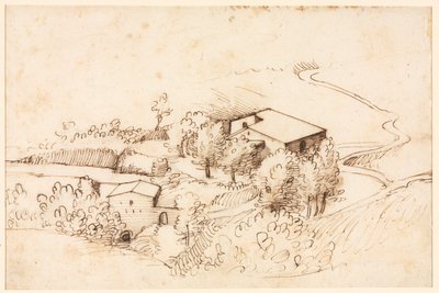 Farm fákkal dombos tájon, 1567. alkotó: Gherardo Cibo