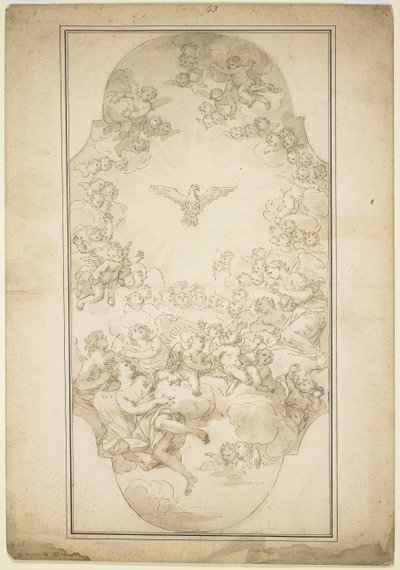 A Szentlélek, 1680-as évek (toll és barna tinta, valamint fekete kréta nyomai) alkotó: Giacinto Brandi