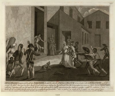 Cécile Renault letartóztatása 1794. május 22-én Robespierre lakásán, kb. 1798. alkotó: Giacomo Aliprandi