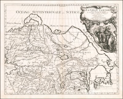 Giacomo Cantelli da Vignola 1683-as Nagy-Tartária térképe alkotó: Giacomo Cantelli