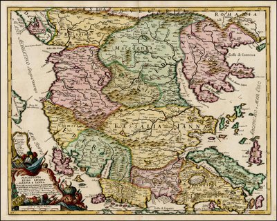 Giacomo Cantelli da Vignola 1684-es Macedónia és Thesszália térképe alkotó: Giacomo Cantelli