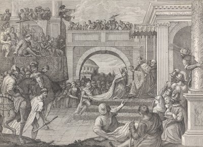 Enrico Dandolo dózsa megkoronázza Baldovinót a Constanti..., 1745-94 közötti latin birodalom első császárává. alkotó: Giacomo Leonardis