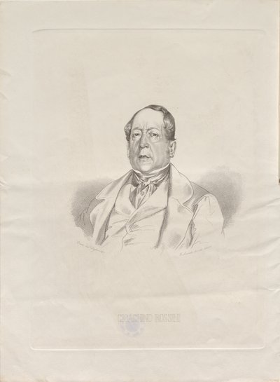 Gioachino Antonio Rossini 1792-1868, 1852 zeneszerző portréja. alkotó: Giacomo Luzzati
