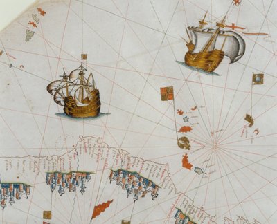 Tengeri térkép, a Kanári-szigetek részlete, 1564 alkotó: Giacomo Maggiolo