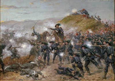 A csernaiai csata, 19. század utolsó negyede (olaj, karton) alkotó: Giacomo Mantegazza