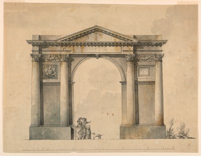 Diadalív tervezése Napoleon IN számára, Bergamo, Olaszország alkotó: Giacomo Quarenghi