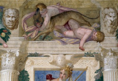 Putti agárral és mascaronokkal alkotó: Giambattista Zelotti