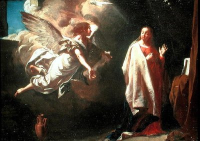 Angyali üdvözlet (olaj, vászon) alkotó: Giambattista Piazzetta
