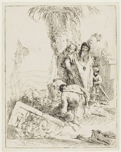 Egy juhász két varázslóval, Scherziből alkotó: Giambattista Tiepolo