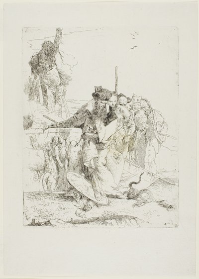 Hat ember kígyót néz, Scherzitől alkotó: Giambattista Tiepolo