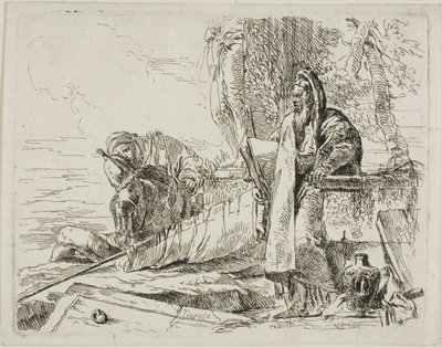 Álló filozófus és két másik alak, Capriccitól alkotó: Giambattista Tiepolo