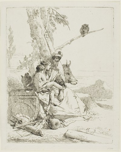 A keleti paraszt családja, Scherziből alkotó: Giambattista Tiepolo