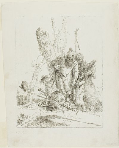 Két asztrológus és egy fiú, Scherziből alkotó: Giambattista Tiepolo