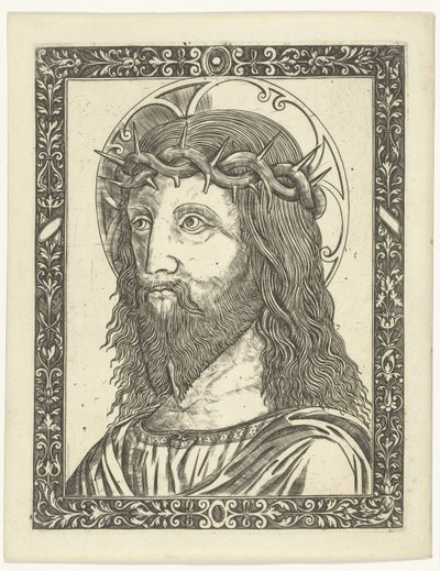 Krisztus feje töviskoronával a keretben alkotó: Giampietrino Birago (attributed to)
