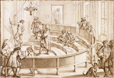 A bolognai Academia Clementina, egy akttal, amelyet a rajzmester helyez el, a Farnese Hercules azon túl alkotó: Giampietro Zanotti