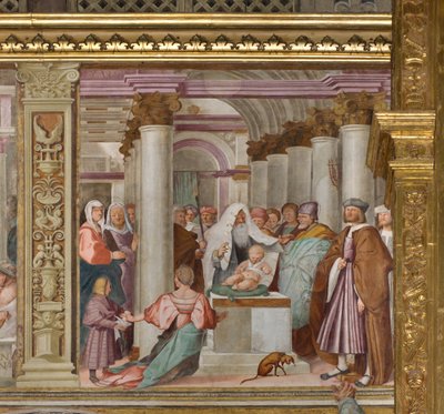 Középhajó, ötödik északi szakasz, bemutató a templomban, Gian Francesco Bembo alkotó: Gian Francesco Bembo