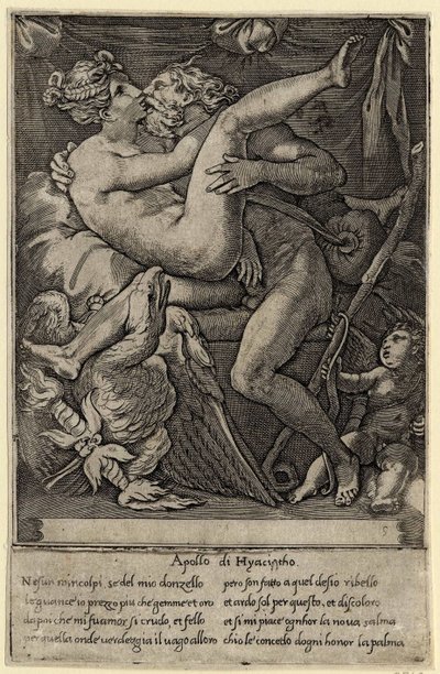 Jupiter és Mnemosyne Perino del Vaga után, 1527 alkotó: Gian Jacopo Caraglio