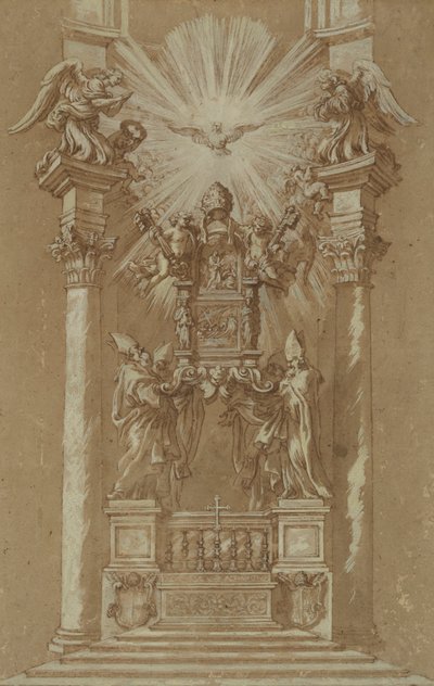 Tanulmány a Szent Péter „Cattedra” számára alkotó: Gian Lorenzo (studio of) Bernini