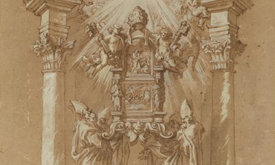 Tanulmány a Szent Péter „Cattedra” számára alkotó: Gian Lorenzo (studio of) Bernini