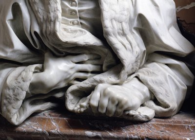 Gabrielle Fonseca, X. Innocent pápa orvosának mellszobra Köntöst szorongató kéz részlete a 96874-es Fonseca-kápolna márványrészletéből alkotó: Gian Lorenzo Bernini