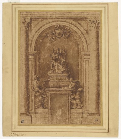 VII. Sándor pápa síremlékének terve a római Szent Péter-templomban alkotó: Gian Lorenzo Bernini