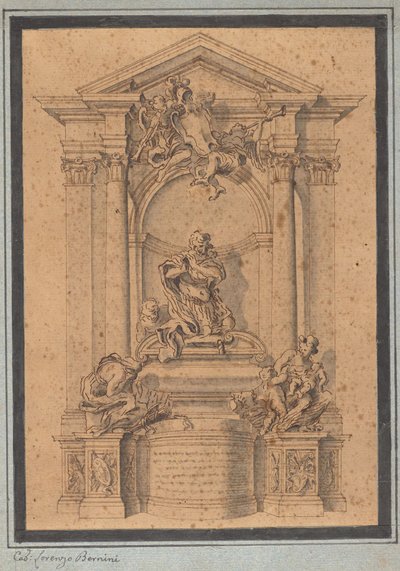 Entwurf für das Grabdenkmal eines Offiziers alkotó: Gian Lorenzo Bernini