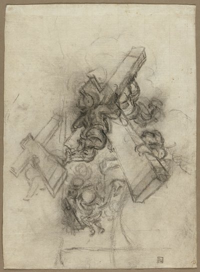 Keresztet cipelő putti (recto); Kéz-tanulmányok (verso) alkotó: Gian Lorenzo Bernini