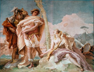 Renaud elhagyja Armide-ot Illusztráció Torquato Tasso „La Jerusalem delivree” című művéből. Giandomenico Tiepolo (1727-1804) freskója 1757 V. 220x310 cm Vicenza, Villa Valmarana Olaszország alkotó: Giovanni Domenico Tiepolo